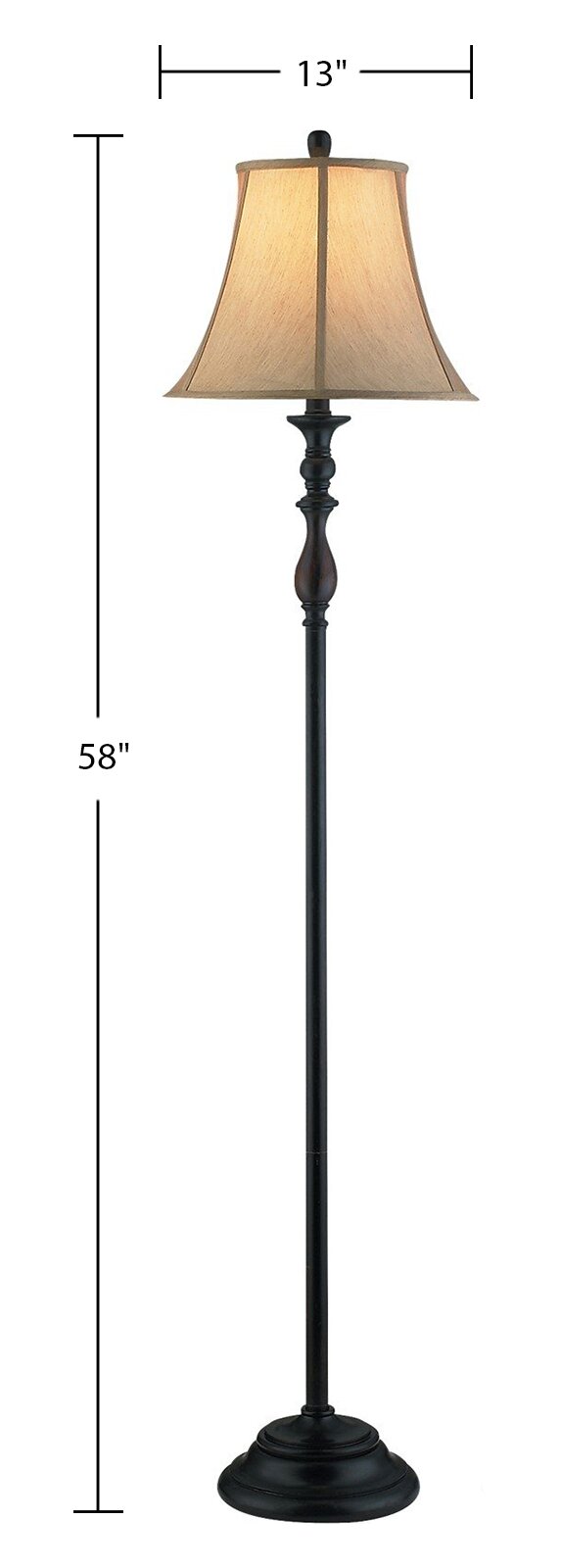 Traditional Antiqued-Bronze 3-Piece Set, Floor and Two Tables Lamps|Ensemble 3 lampes traditionnelles bronze antique, 2 lampes de table et 1 lampe à pied