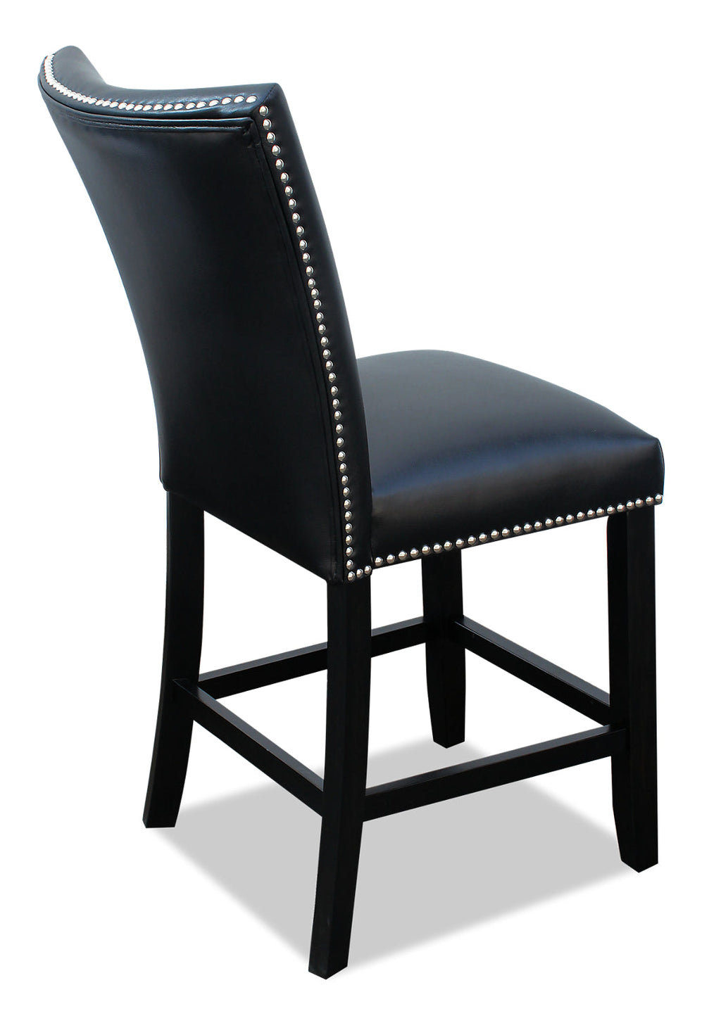 Cami Counter-Height Dining Chair with Vegan-Leather Fabric - Black | Chaise de salle à manger Cami de hauteur comptoir en tissu en similicuir - noire