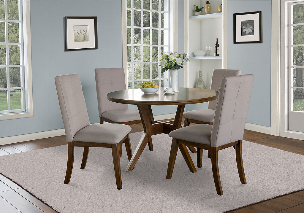 Chelsea Dining Table, 48"W Round - Walnut Brown | Table de salle à manger ronde Chelsea de 48 po (L) - brun noyer