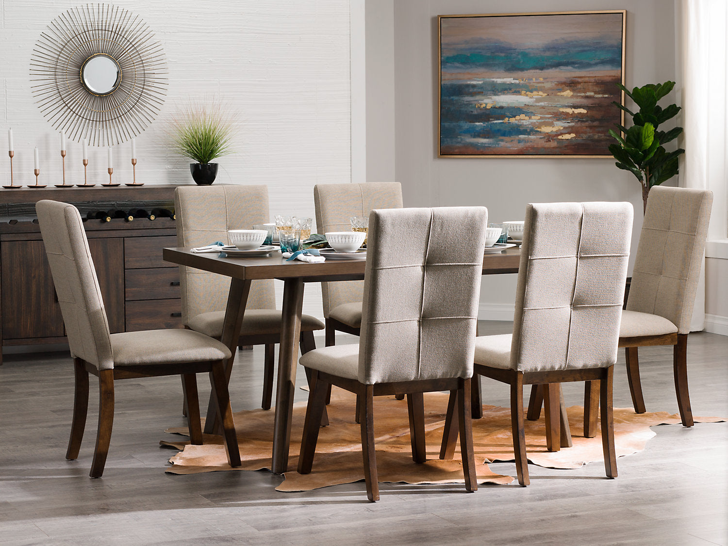 Chelsea Dining Table, 60"W - Walnut Brown | Table de salle à manger Chelsea de 60 po (L) - brun noyer