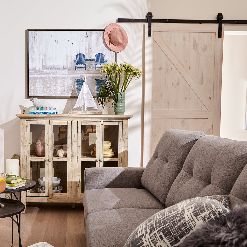 Rocco 70" 6-Door Large Accent Cabinet - Cream|Grande armoire décorative Rocco de 70 po avec 6 portes - crème