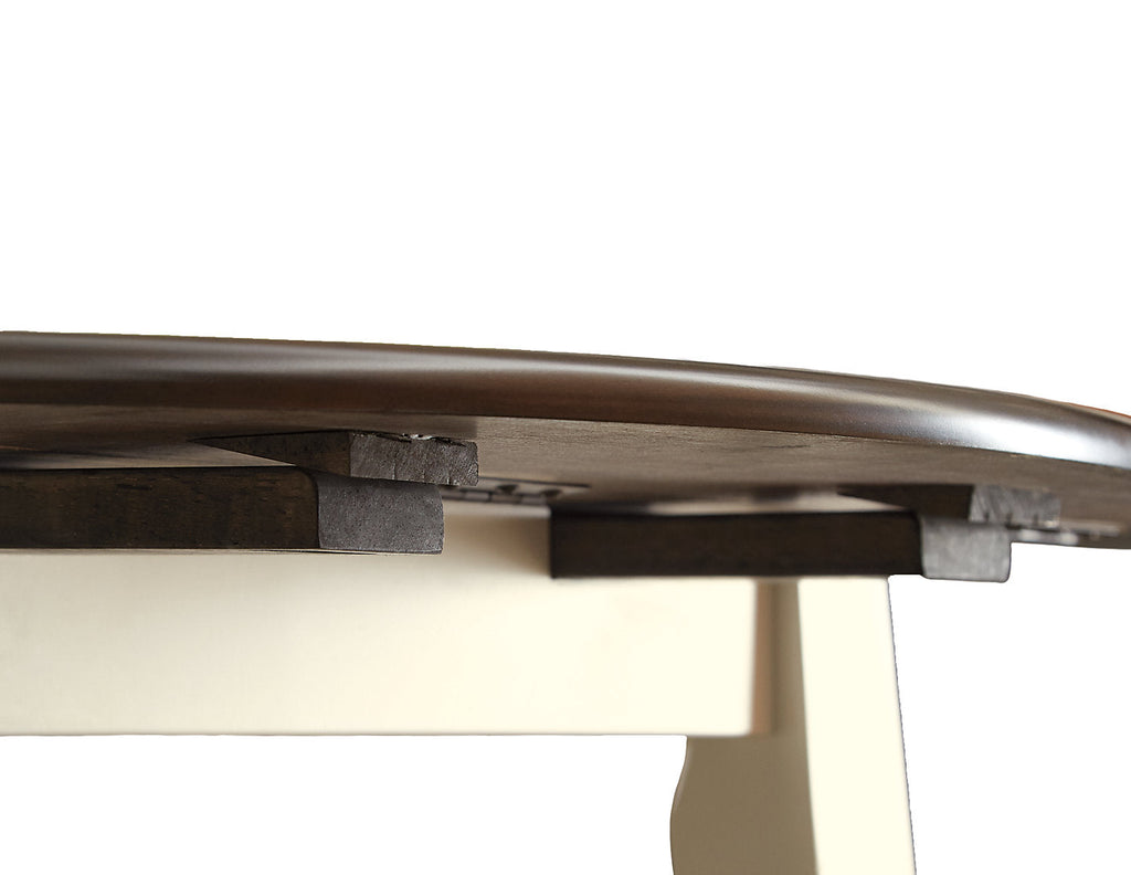 Woodanville Drop-Leaf Dining Table, 40.5"W Round - Two Tone White & Brown | Table de salle à manger ronde Woodanville de 40,5 po à abattant - deux teintes, blanc et brun