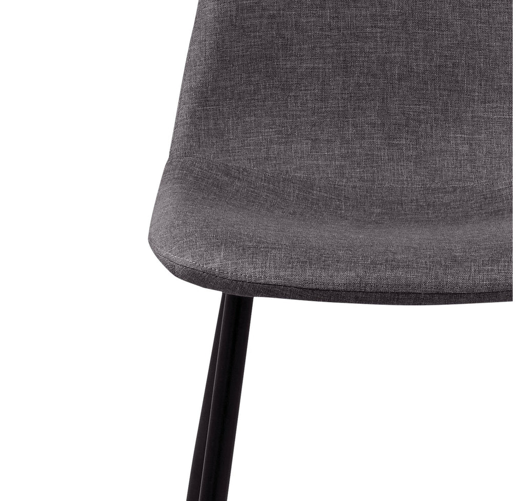 Wilma Dining Chair with Polyester Fabric, Metal - Grey | Chaise de salle à manger Wilma en tissu de polyester et en métal - grise