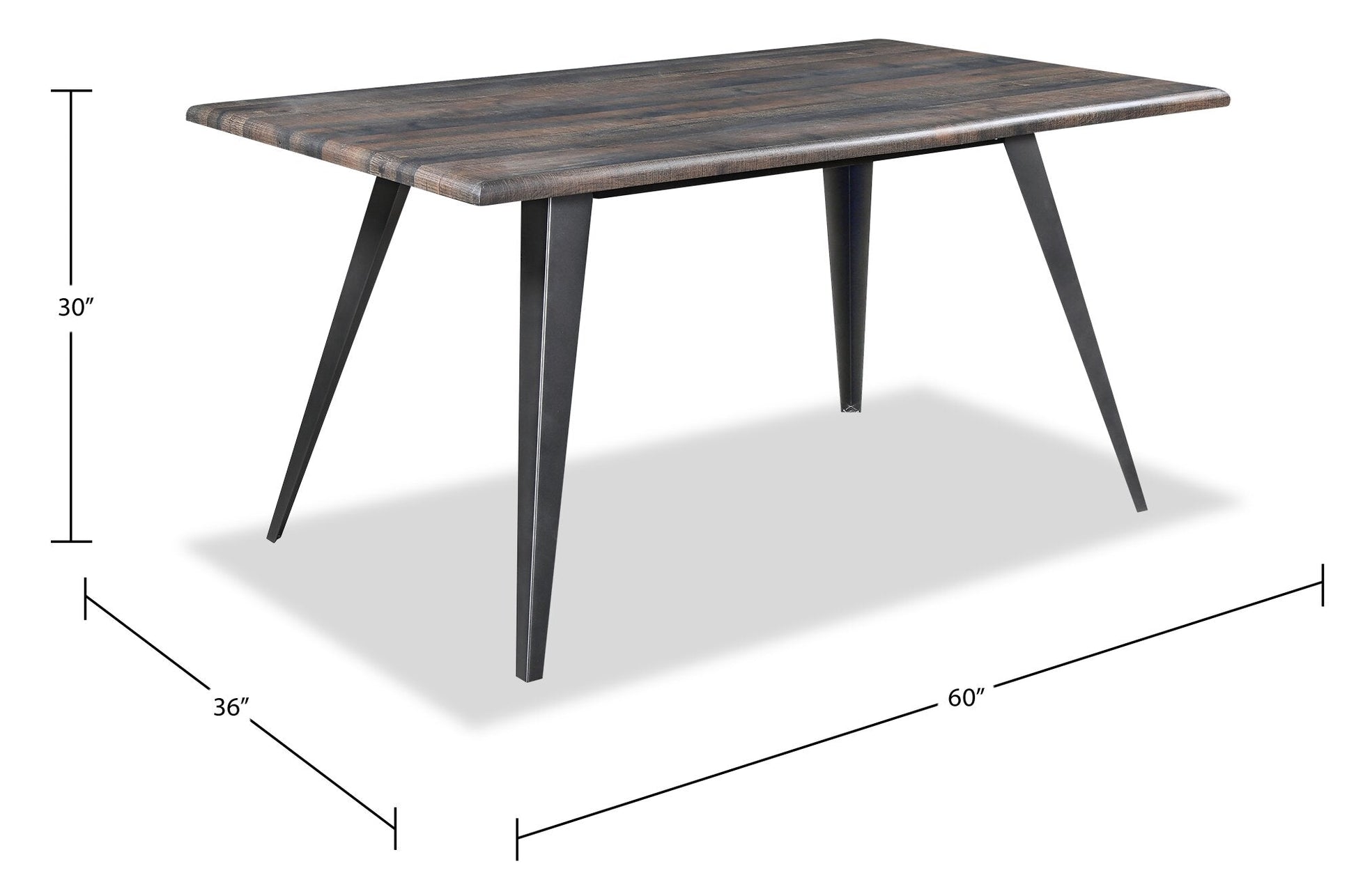 Amos Dining Table, Metal, 60"W - Grey | Table de salle à manger Amos de 60 po (L) en métal - grise