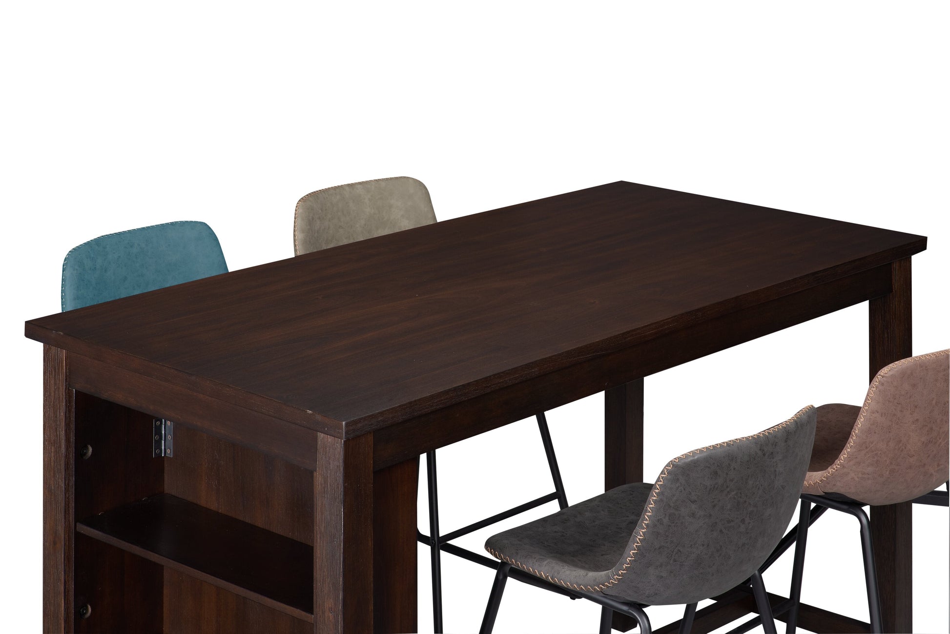 Astoria Counter-Height Dining Table with Built-in Shelves, 60"W - Brown | Table de salle à manger Astoria de 60 po (L) de hauteur comptoir avec tablettes intégrées - brune