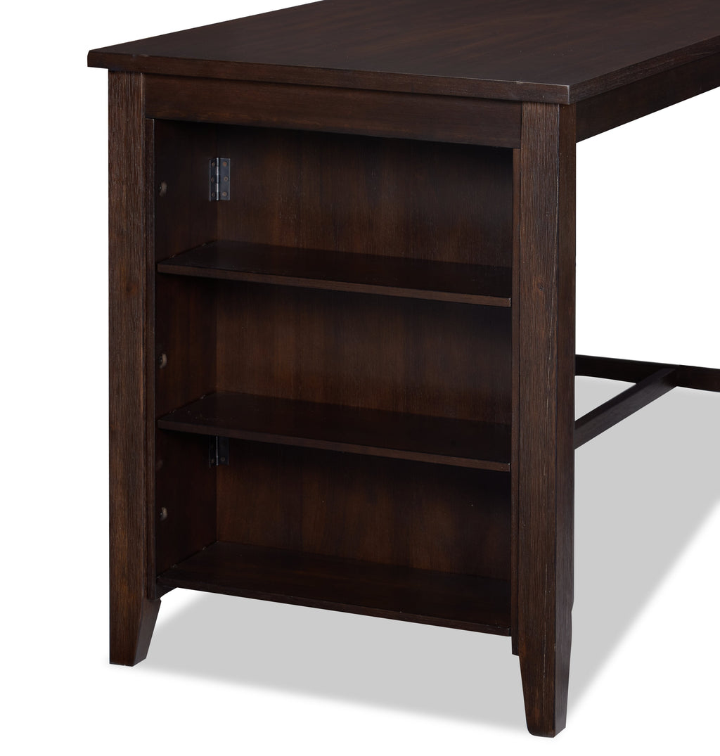 Astoria Counter-Height Dining Table with Built-in Shelves, 60"W - Brown | Table de salle à manger Astoria de 60 po (L) de hauteur comptoir avec tablettes intégrées - brune