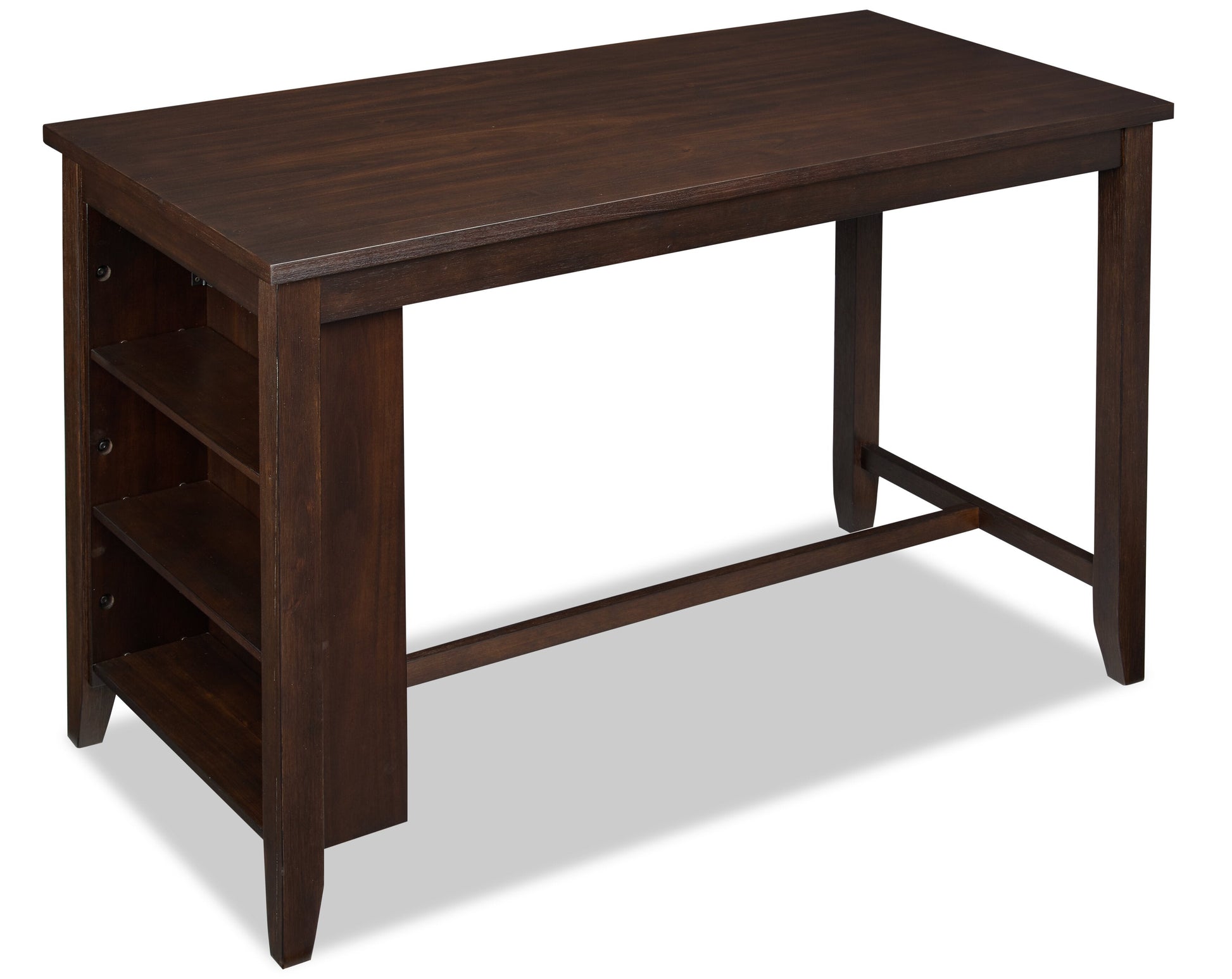 Astoria Counter-Height Dining Table with Built-in Shelves, 60"W - Brown | Table de salle à manger Astoria de 60 po (L) de hauteur comptoir avec tablettes intégrées - brune