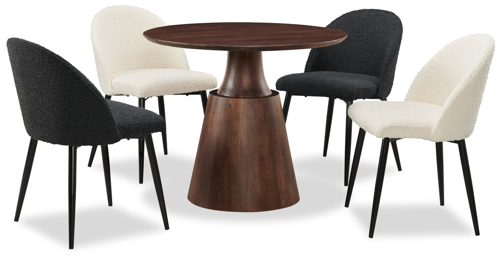 Bali Dining Table, Mango Wood, Pedestal Base, 36"W Round - Brown | Table de salle à manger ronde Bali de 36 po (L) en manguier avec base piédestal - brune