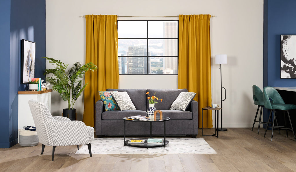 Kort & Co. Bay Counter-Height Stool with Swivel Seat, Vegan Leather Fabric, Metal - Aqua | Tabouret Bay de Kort & Co. de hauteur comptoir en tissu de cuir végétalien et en métal avec siège pivotant - turquoise