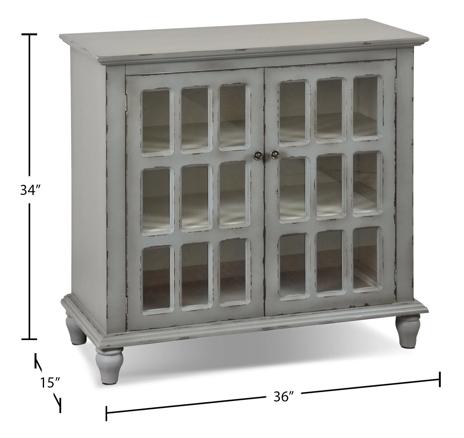 Bray 36" Accent Cabinet - Antique Grey|Armoire décorative Bray de 36 po - gris antique