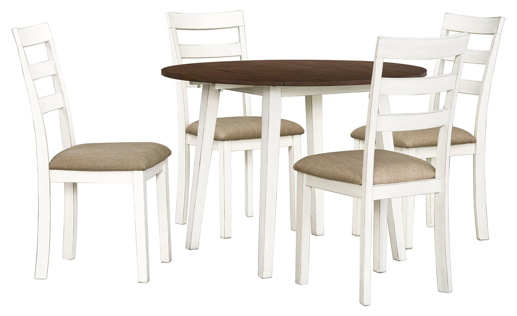 Bryn Drop-Leaf Dining Table, 42" Round - Two-Tone White & Brown | Table de salle à manger ronde Bryn de 42 po avec abattant - deux teintes, blanc et brun