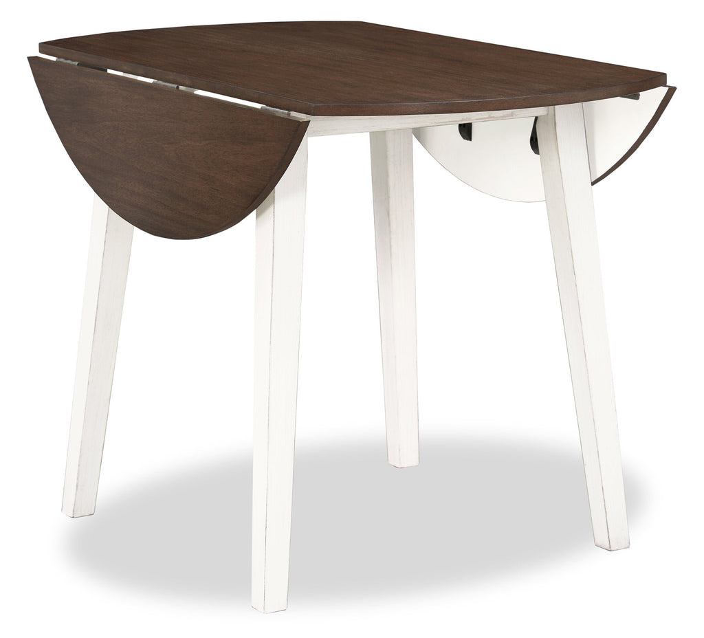 Bryn Drop-Leaf Dining Table, 42" Round - Two-Tone White & Brown | Table de salle à manger ronde Bryn de 42 po avec abattant - deux teintes, blanc et brun