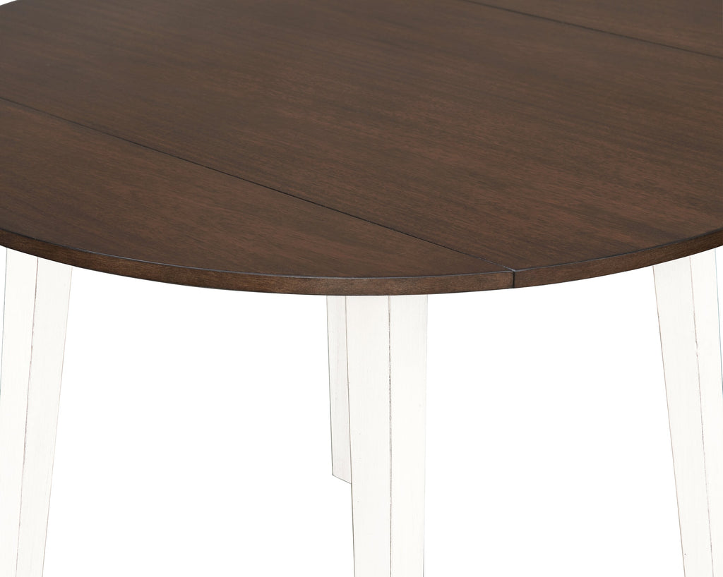 Bryn Drop-Leaf Dining Table, 42" Round - Two-Tone White & Brown | Table de salle à manger ronde Bryn de 42 po avec abattant - deux teintes, blanc et brun
