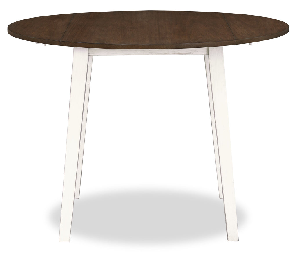 Bryn Drop-Leaf Dining Table, 42" Round - Two-Tone White & Brown | Table de salle à manger ronde Bryn de 42 po avec abattant - deux teintes, blanc et brun