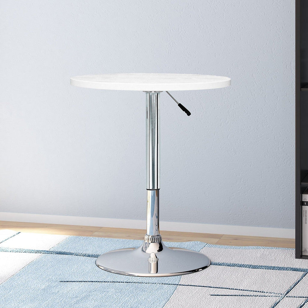 Adjustable Bar-Height Lift Table, Metal, 23.5"W Round - White | Table ronde de 23,5 po (L) réglable à hauteur bar, en métal - blanche