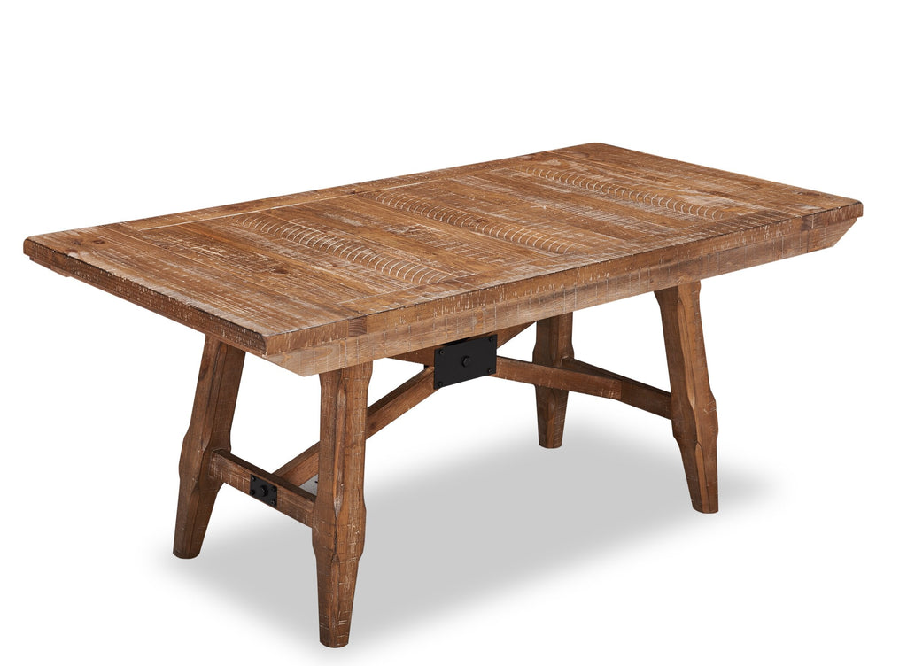 Cedar Dining Table, Pine Wood, Trestle-Base, 72.07"W - Brown | Table de salle à manger Cedar de 72,07 po (L) en pin avec base à tréteaux - brune
