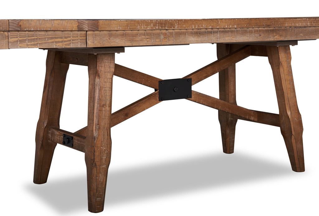Cedar Dining Table, Pine Wood, Trestle-Base, 72.07"W - Brown | Table de salle à manger Cedar de 72,07 po (L) en pin avec base à tréteaux - brune