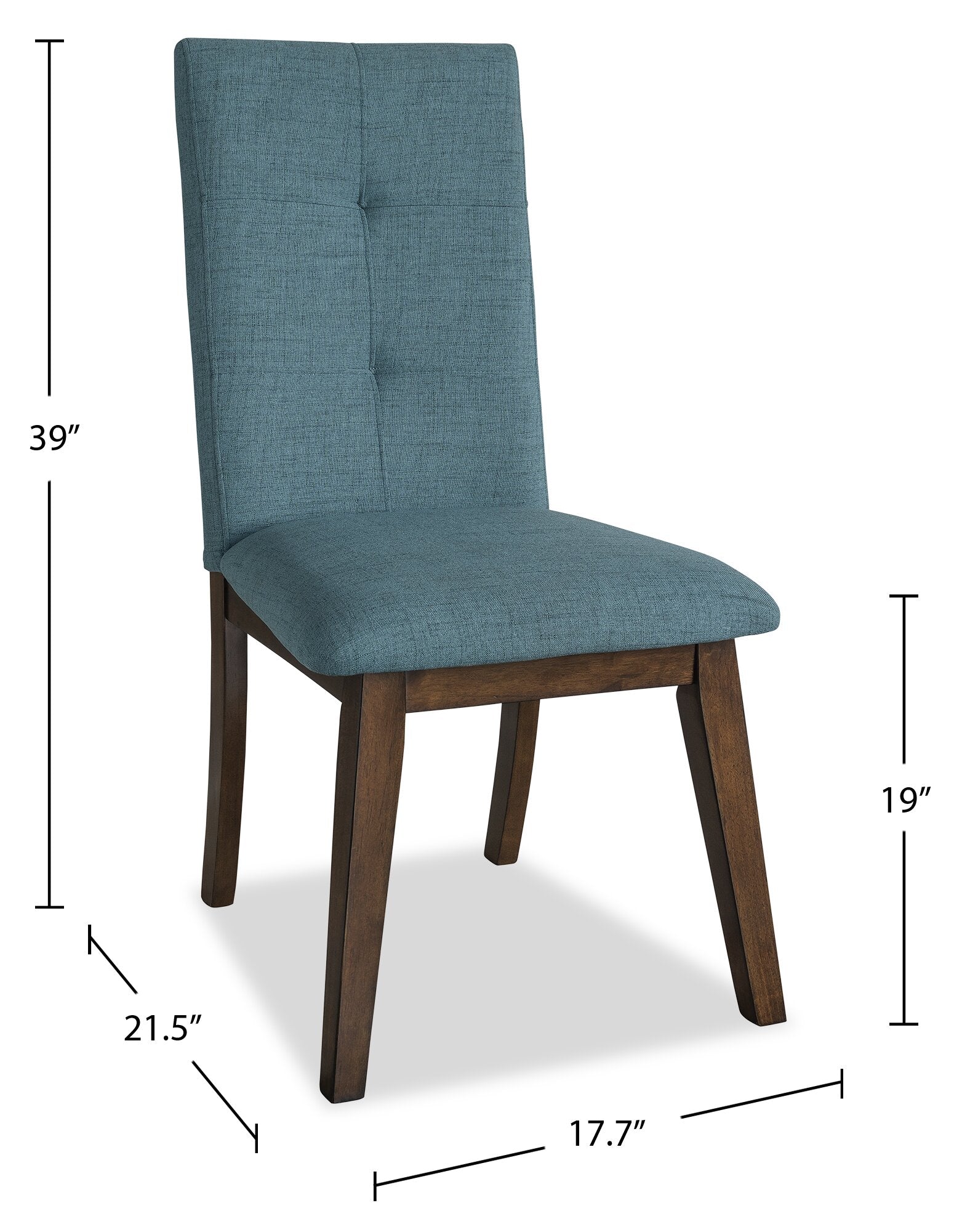 Chelsea Dining Chair with Linen-Look Fabric - Aqua Blue | Chaise de salle à manger Chelsea en tissu d’apparence lin - bleu turquoise