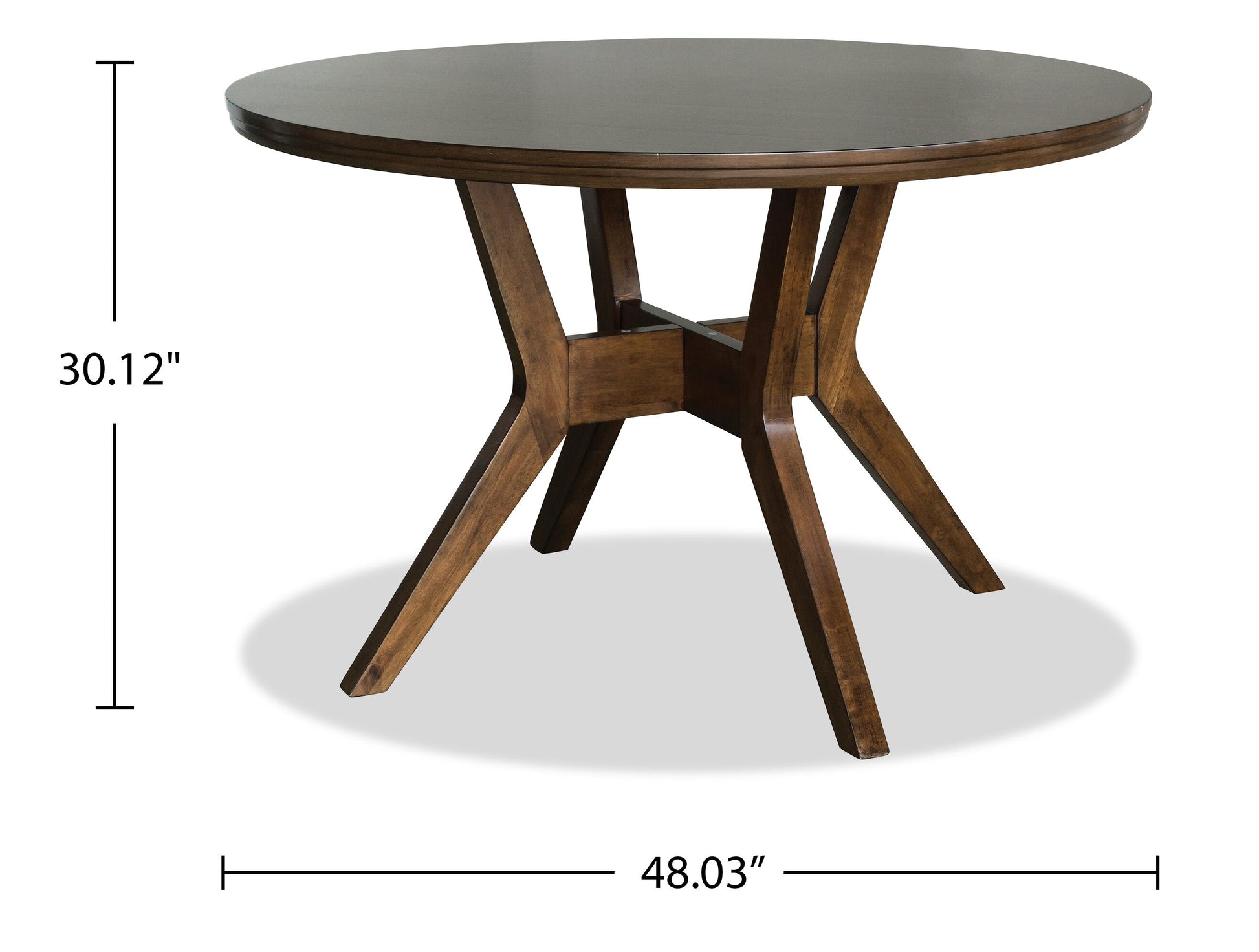 Chelsea Dining Table, 48"W Round - Walnut Brown | Table de salle à manger ronde Chelsea de 48 po (L) - brun noyer