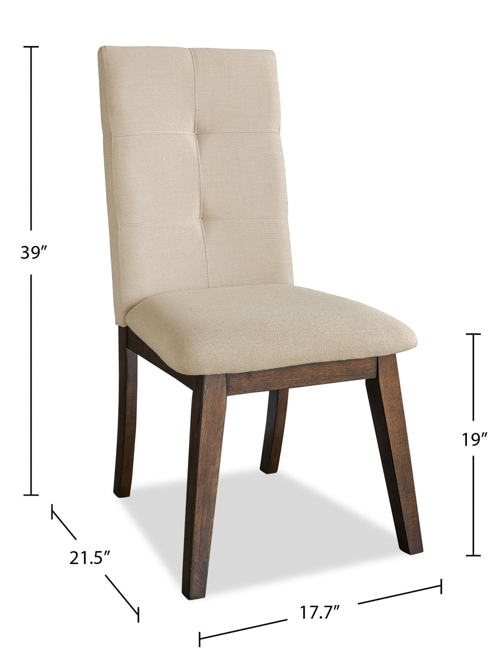 Chelsea Dining Chair with Linen-Look Fabric - Taupe | Chaise de salle à manger Chelsea en tissu d’apparence lin - taupe