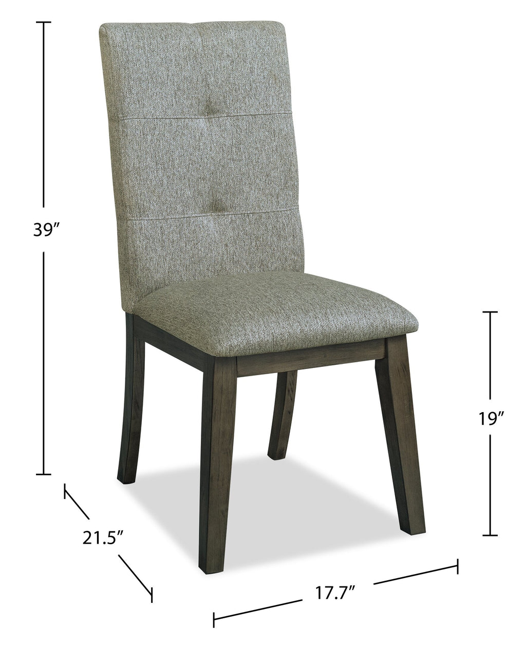 Chelsea Dining Chair with Linen-Look Fabric - Grey | Chaise de salle à manger Chelsea en tissu d’apparence lin - grise
