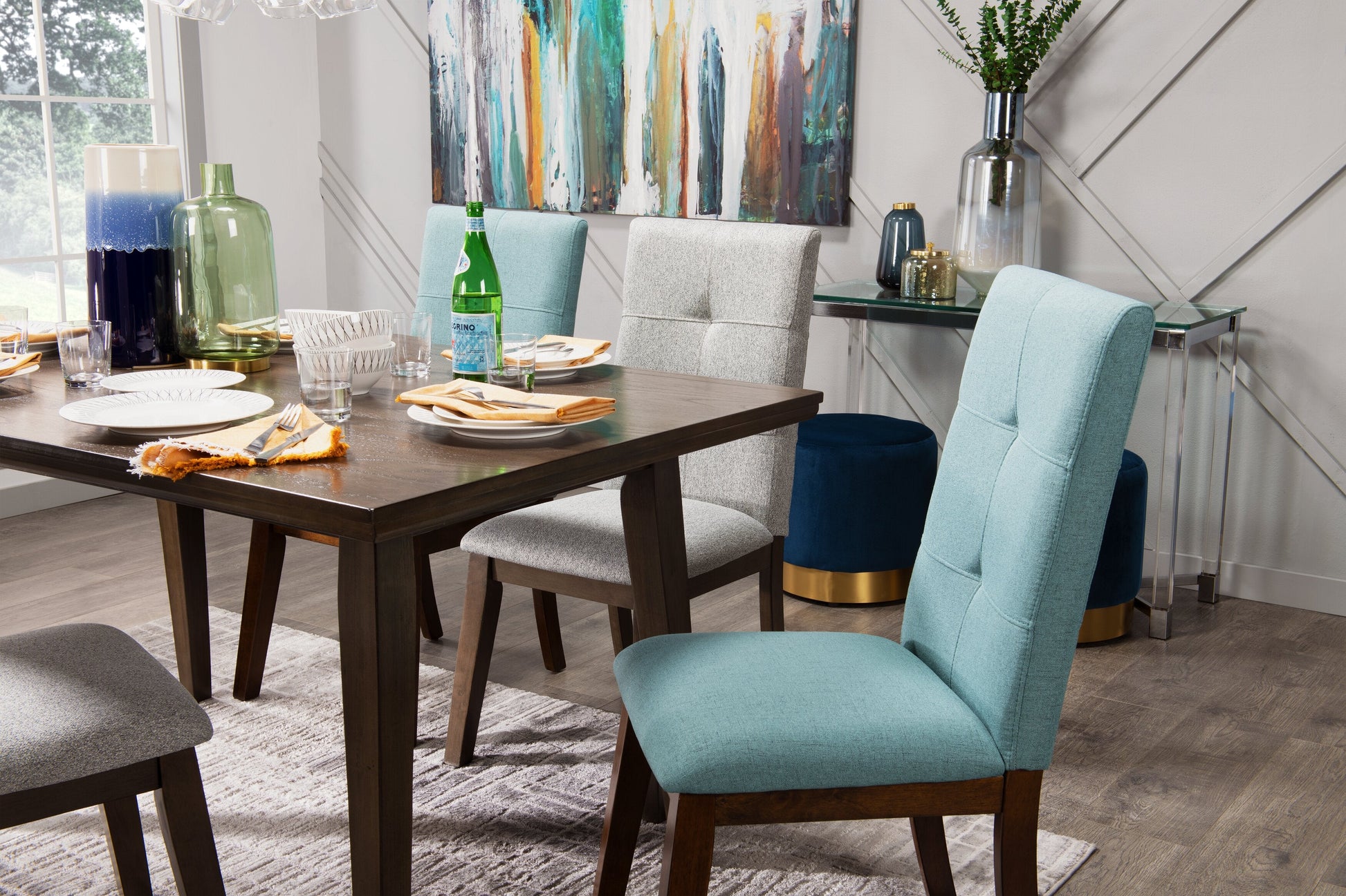 Chelsea Dining Table, 60"W - Grey/Brown | Table de salle à manger Chelsea de 60 po (L) - gris-brun