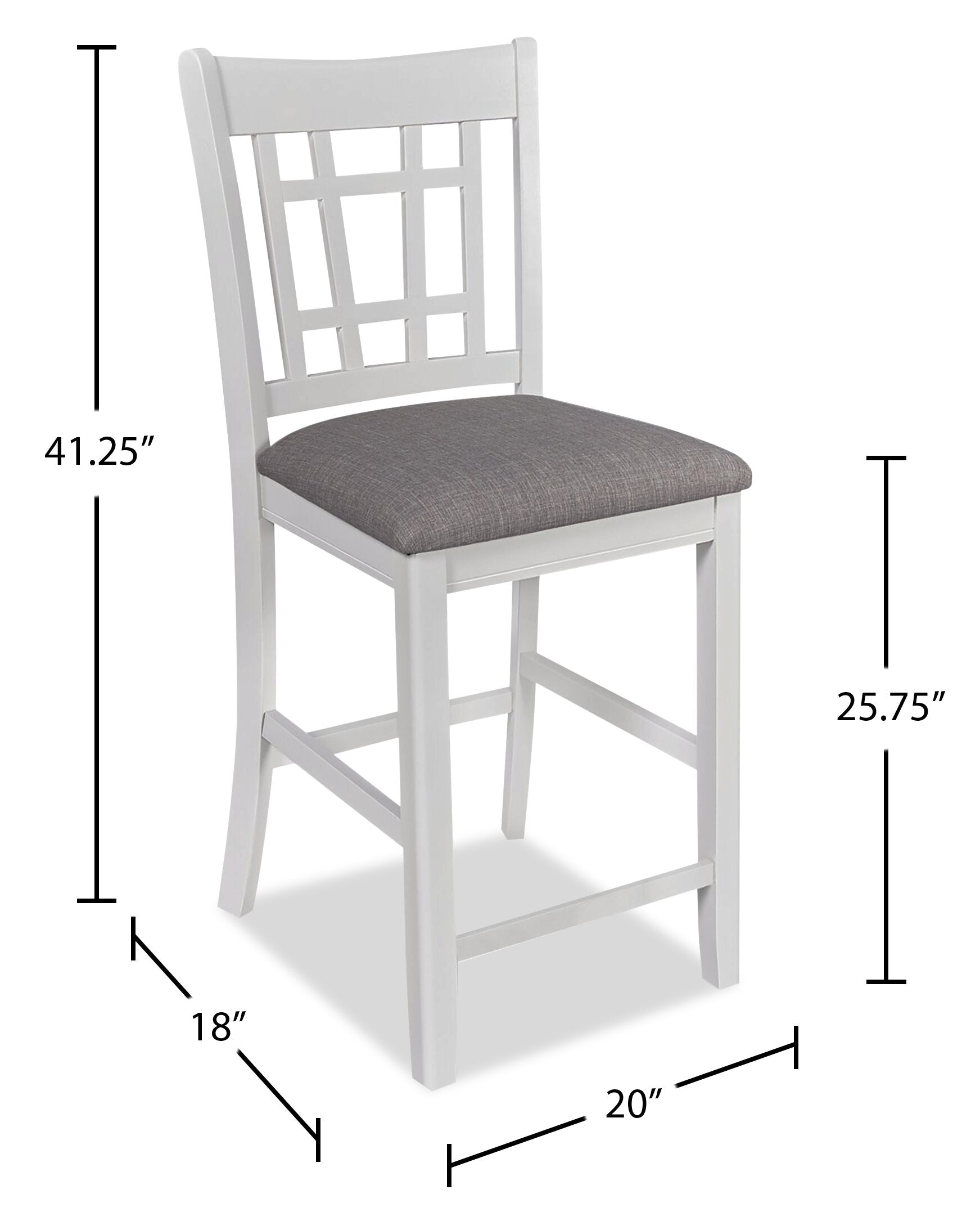 Dena Counter-Height Dining Chair with Linen-Look Fabric - Dove Grey | Chaise de salle à manger Dena de hauteur comptoir en tissu d’apparence lin - gris tourterelle