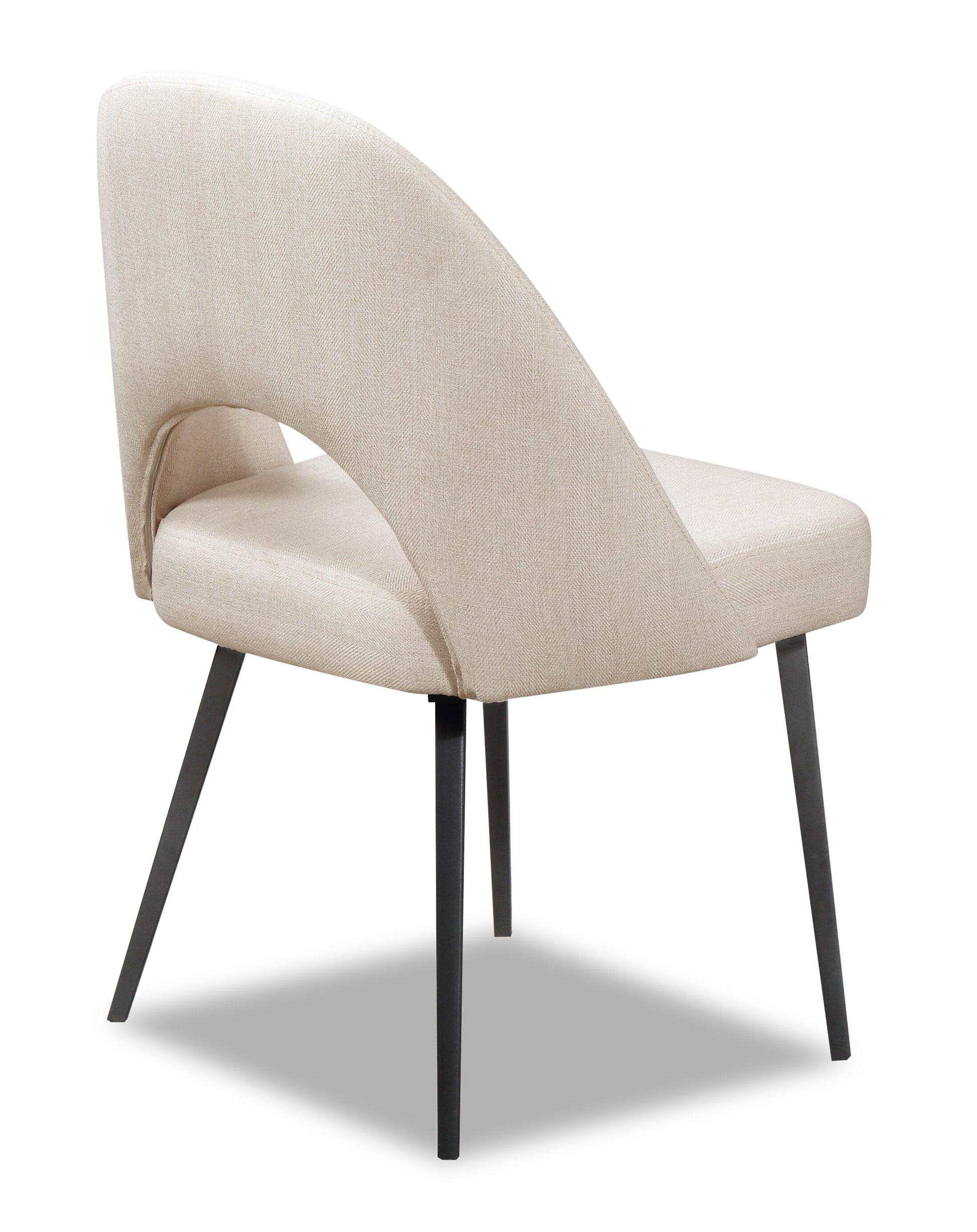 Elijah Dining Chair with Linen-Look Fabric, Metal - Taupe | Chaise de salle à manger Elijah en tissu d’apparence lin et en métal - taupe