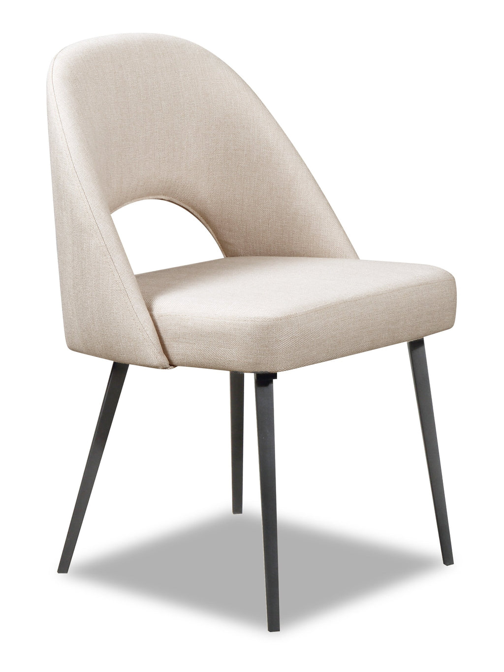 Elijah Dining Chair with Linen-Look Fabric, Metal - Taupe | Chaise de salle à manger Elijah en tissu d’apparence lin et en métal - taupe