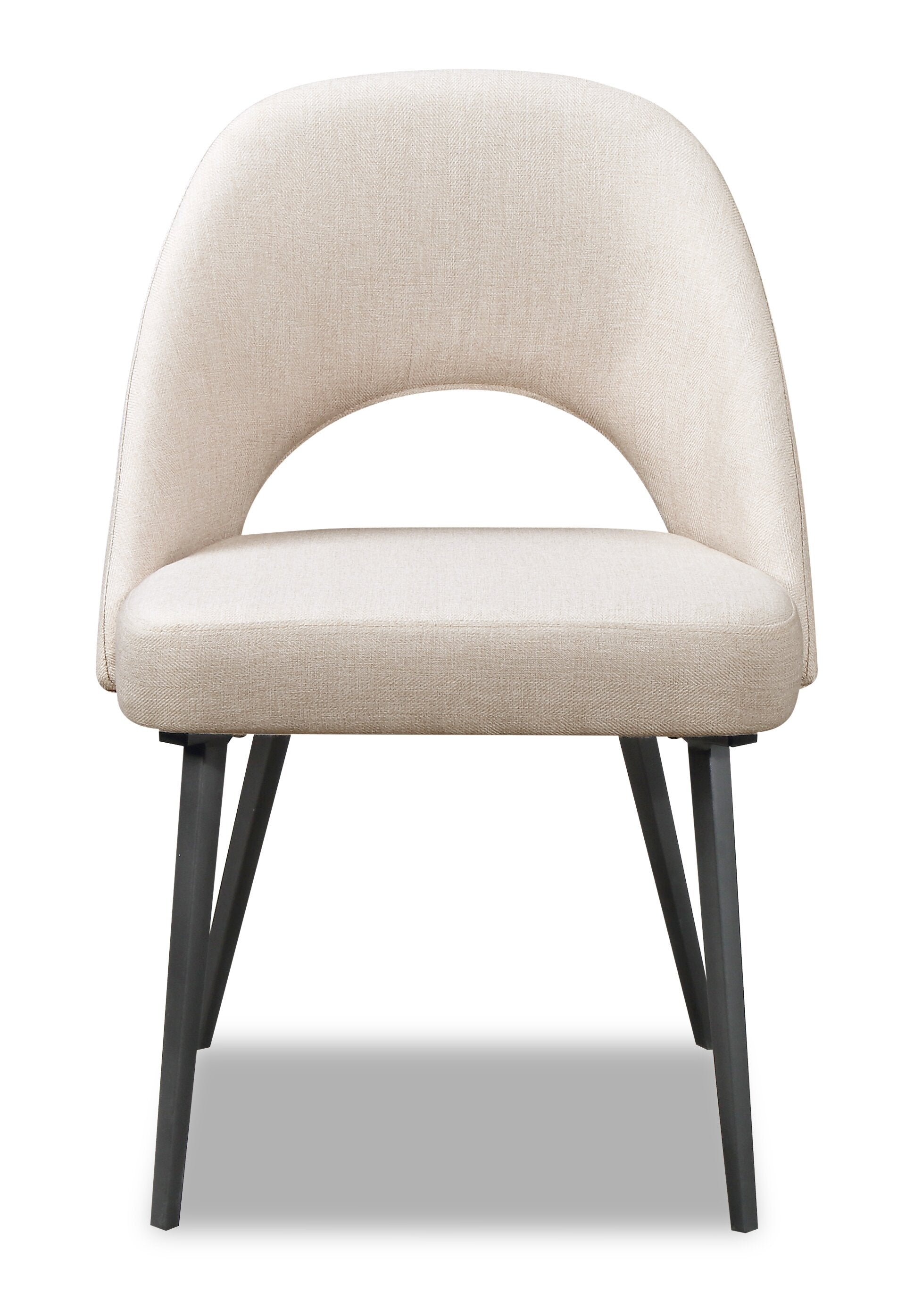 Elijah Dining Chair with Linen-Look Fabric, Metal - Taupe | Chaise de salle à manger Elijah en tissu d’apparence lin et en métal - taupe