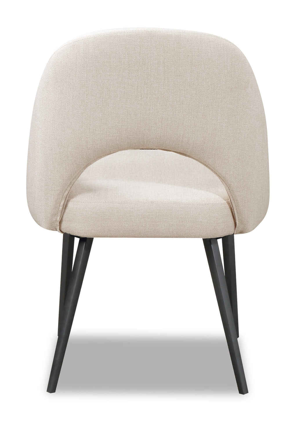 Elijah Dining Chair with Linen-Look Fabric, Metal - Taupe | Chaise de salle à manger Elijah en tissu d’apparence lin et en métal - taupe