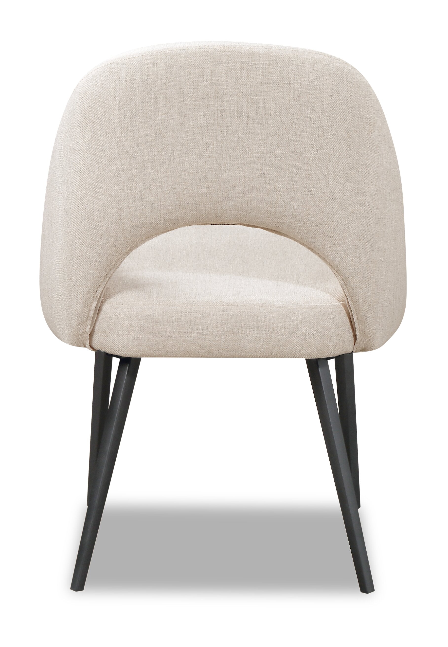 Elijah Dining Chair with Linen-Look Fabric, Metal - Taupe | Chaise de salle à manger Elijah en tissu d’apparence lin et en métal - taupe