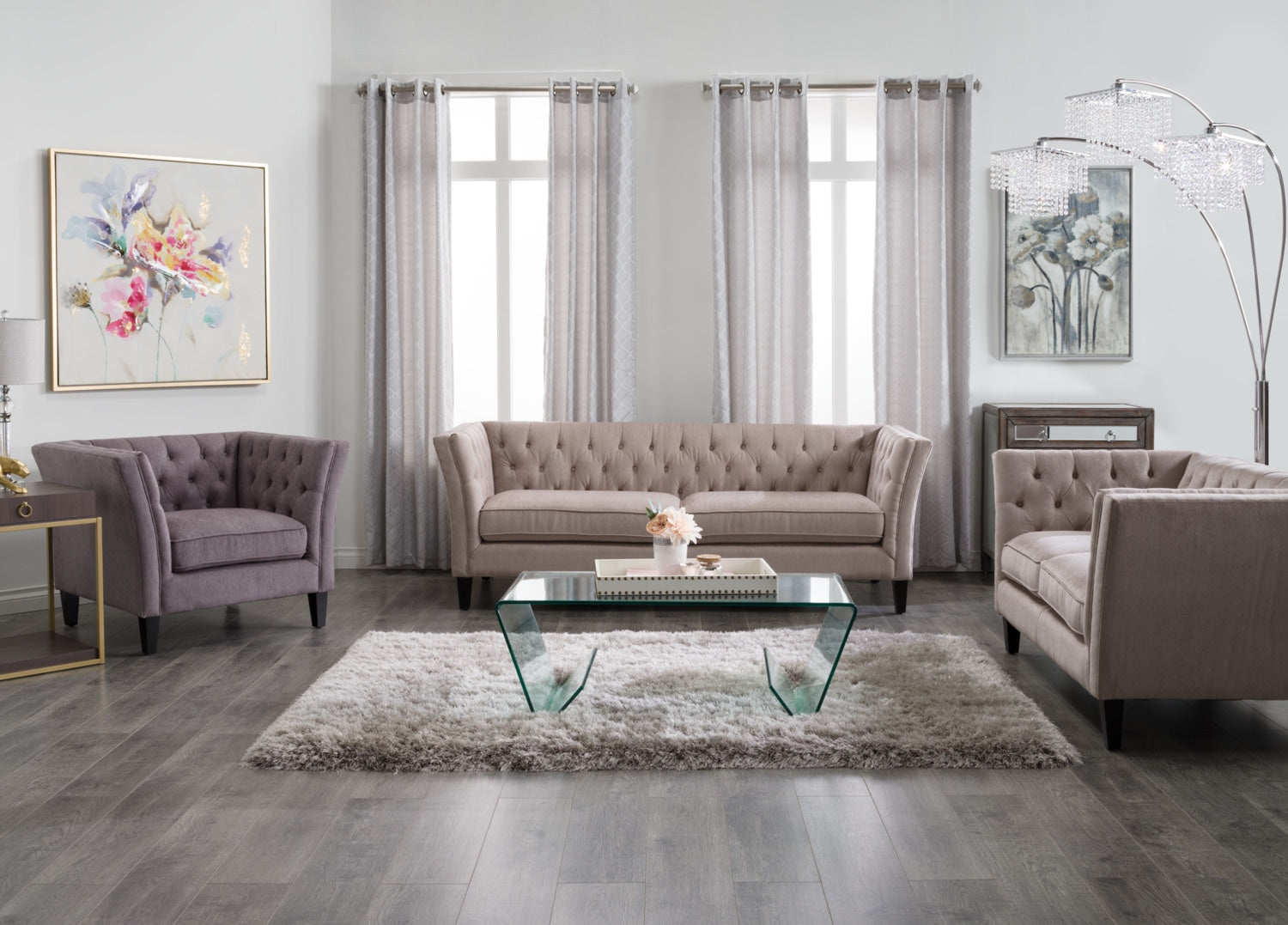 79" Glam Silver with Marble Base and 3-Light Glass Crystal Shade Arc Floor Lamp|Lampe à pied arquée et somptueuse de 79 po argentée à 3 ampoules avec base en marbre et abat-jour en cristaux de verre