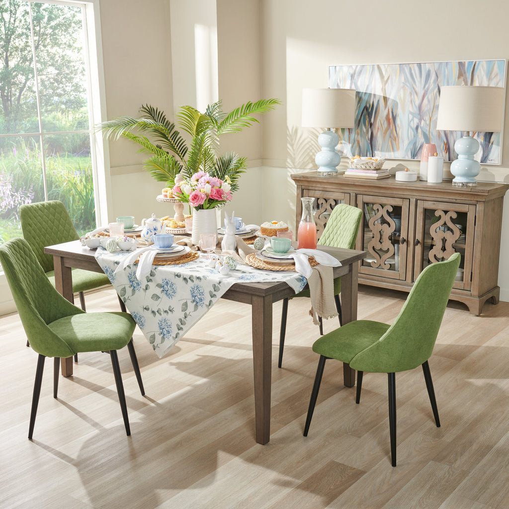 Miya Dining Chair with Polyester Fabric, Metal - Moss Green | Chaise de salle à manger Miya en tissu de polyester et en métal - vert mousse