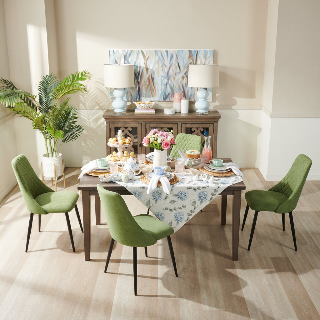 Miya Dining Chair with Polyester Fabric, Metal - Moss Green | Chaise de salle à manger Miya en tissu de polyester et en métal - vert mousse