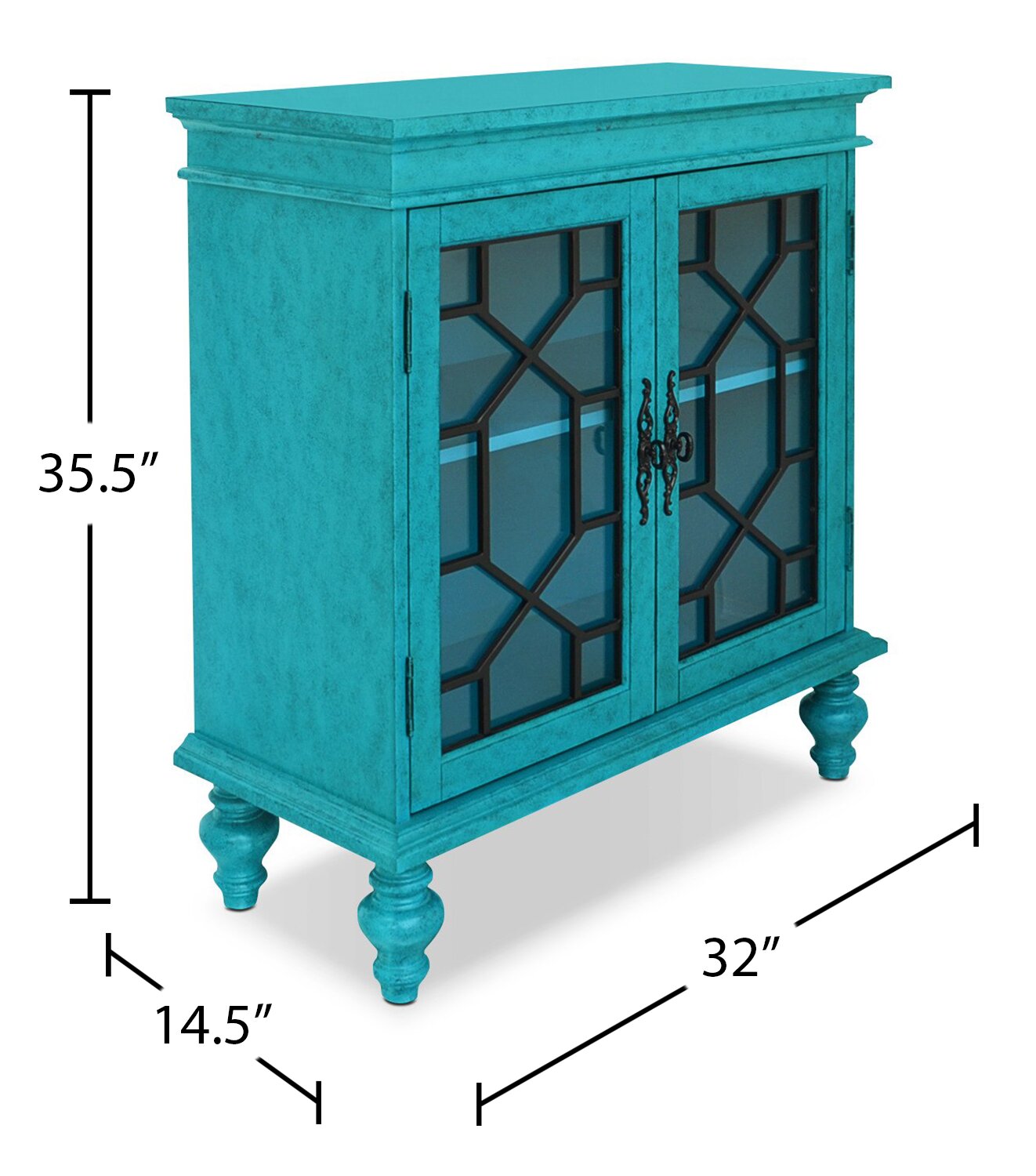 Rigolet 32" 2-Door Accent Cabinet - Blue|Armoire décorative Rigolet de 32 po avec 2 portes - bleue