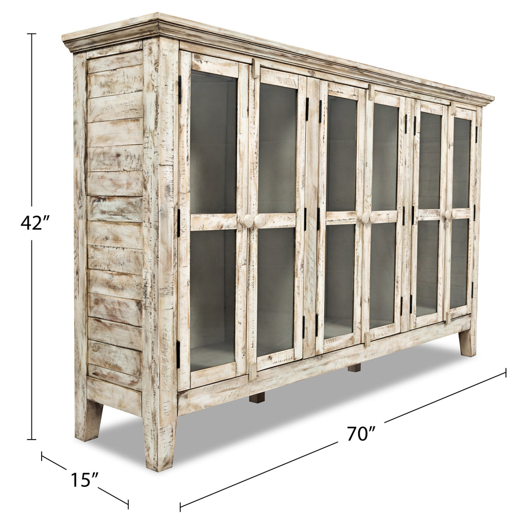 Rocco 70" 6-Door Large Accent Cabinet - Cream|Grande armoire décorative Rocco de 70 po avec 6 portes - crème