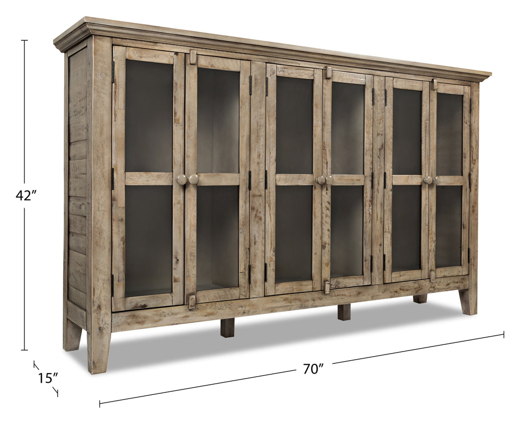 Rocco 70" 6-Door Large Accent Cabinet - Natural Wood|Grande armoire décorative Rocco de 70 po avec 6 portes - bois naturel