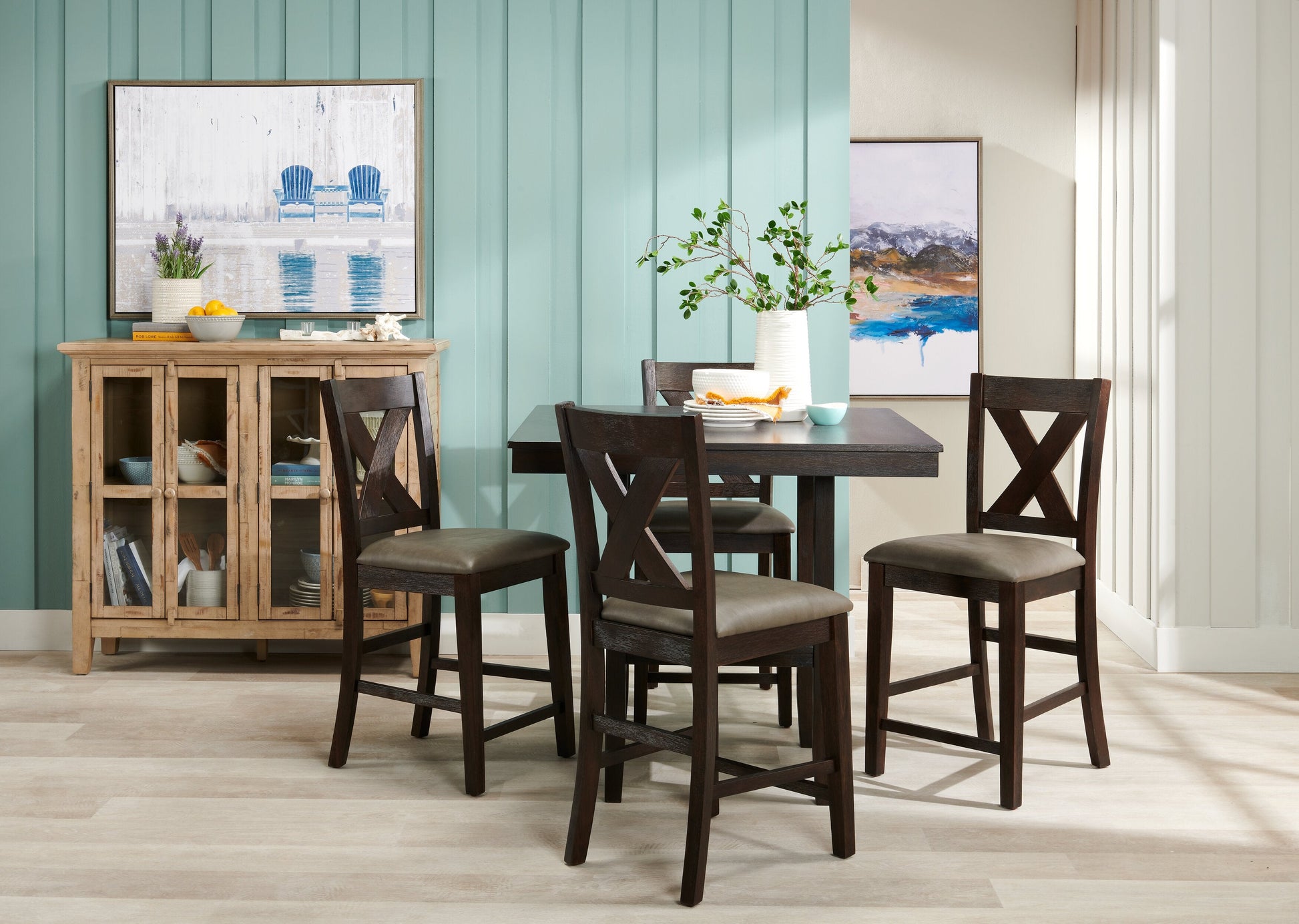 Rocco 48" 4-Door Accent Cabinet - Natural Wood|Armoire décorative Rocco de 48 po avec 4 portes - bois naturel