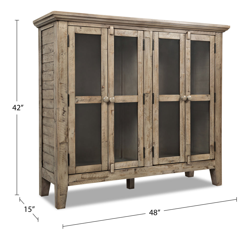 Rocco 48" 4-Door Accent Cabinet - Natural Wood|Armoire décorative Rocco de 48 po avec 4 portes - bois naturel