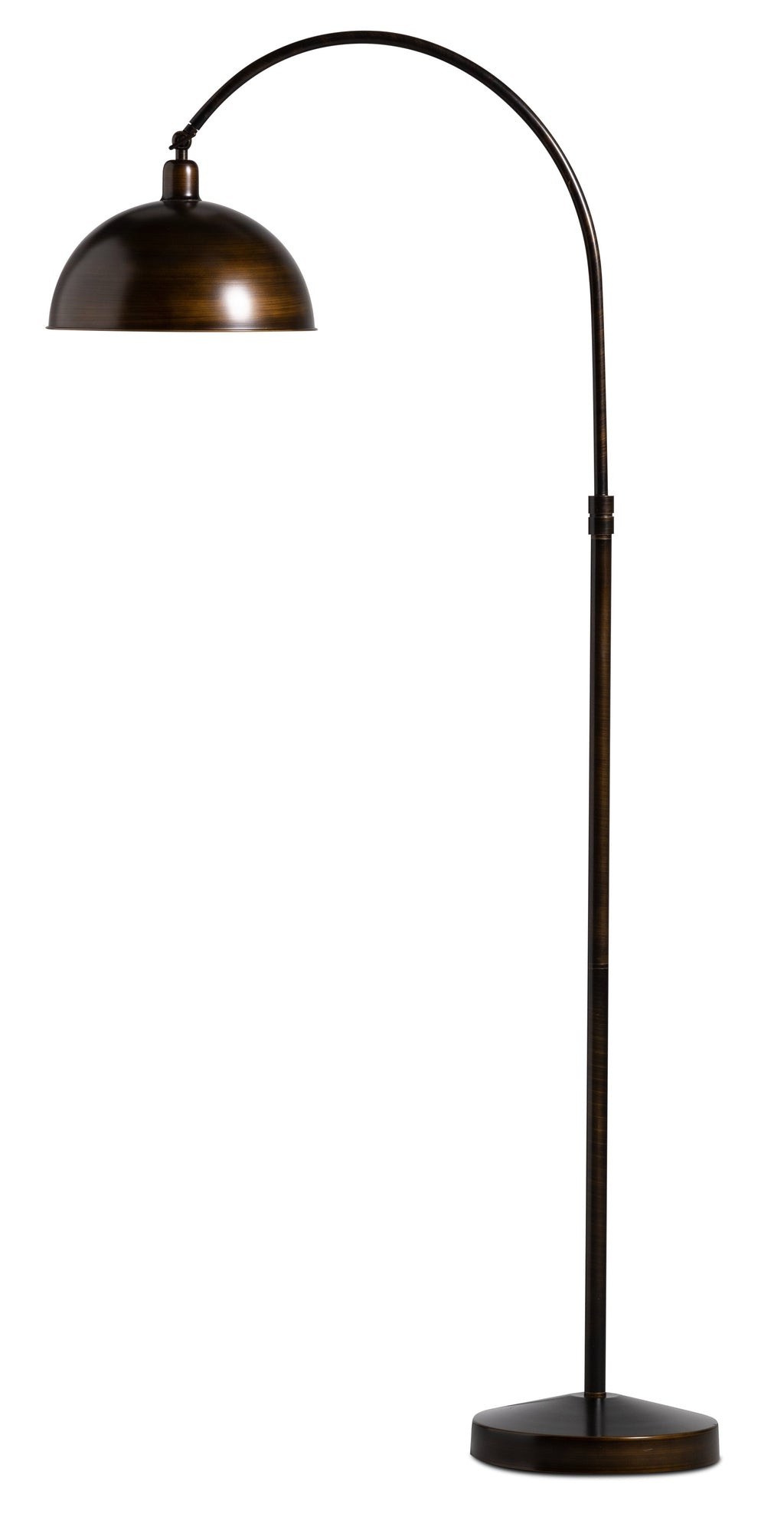 62.75" Bean Bronze Metal Floor Lamp with Adjustable Lamp Head|Lampe à pied de 62,75 po en métal bronze haricot avec tête de lampe réglable