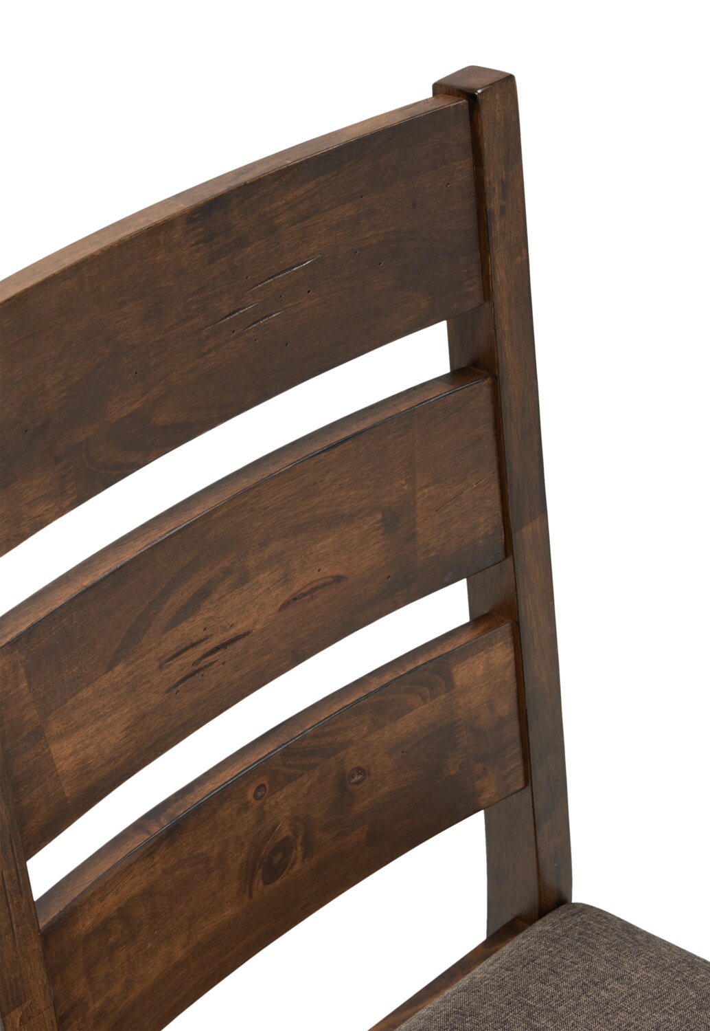 Plum Dining Chair with Polyester Fabric, Wood, Ladder-Back - Nutmeg Brown | Chaise de salle à manger Plum en tissu de polyester et en bois avec dossier en échelle - brun muscade