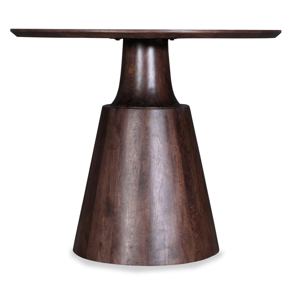 Bali Dining Table, Mango Wood, Pedestal Base, 36"W Round - Brown | Table de salle à manger ronde Bali de 36 po (L) en manguier avec base piédestal - brune