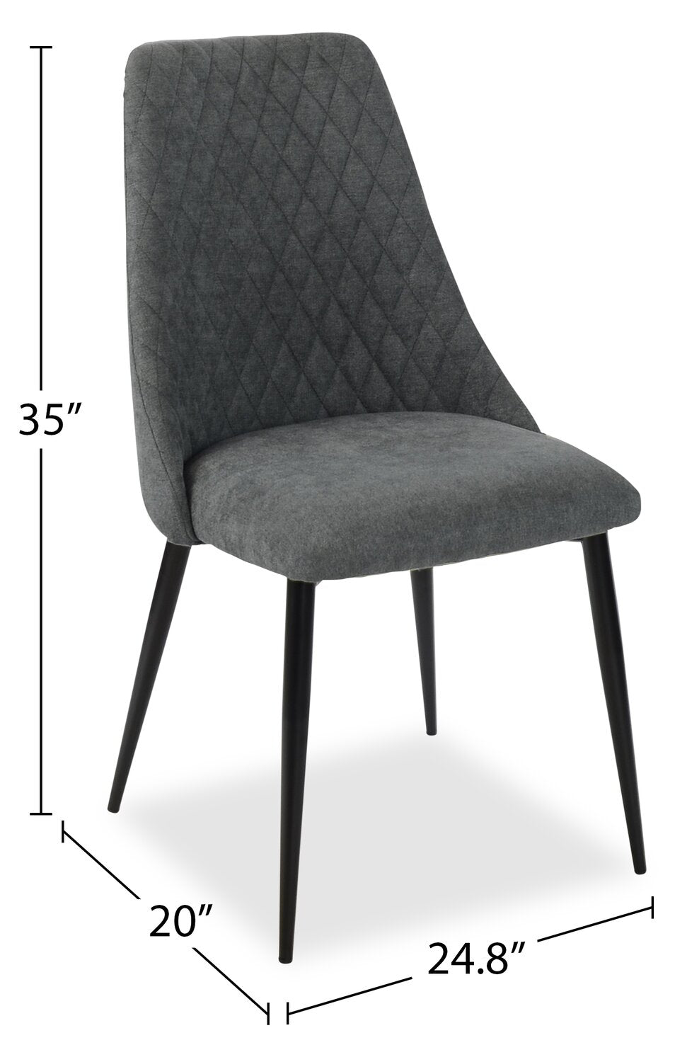Miya Dining Chair with Polyester Fabric, Metal - Charcoal | Chaise de salle à manger Miya en tissu de polyester et en métal - anthracite