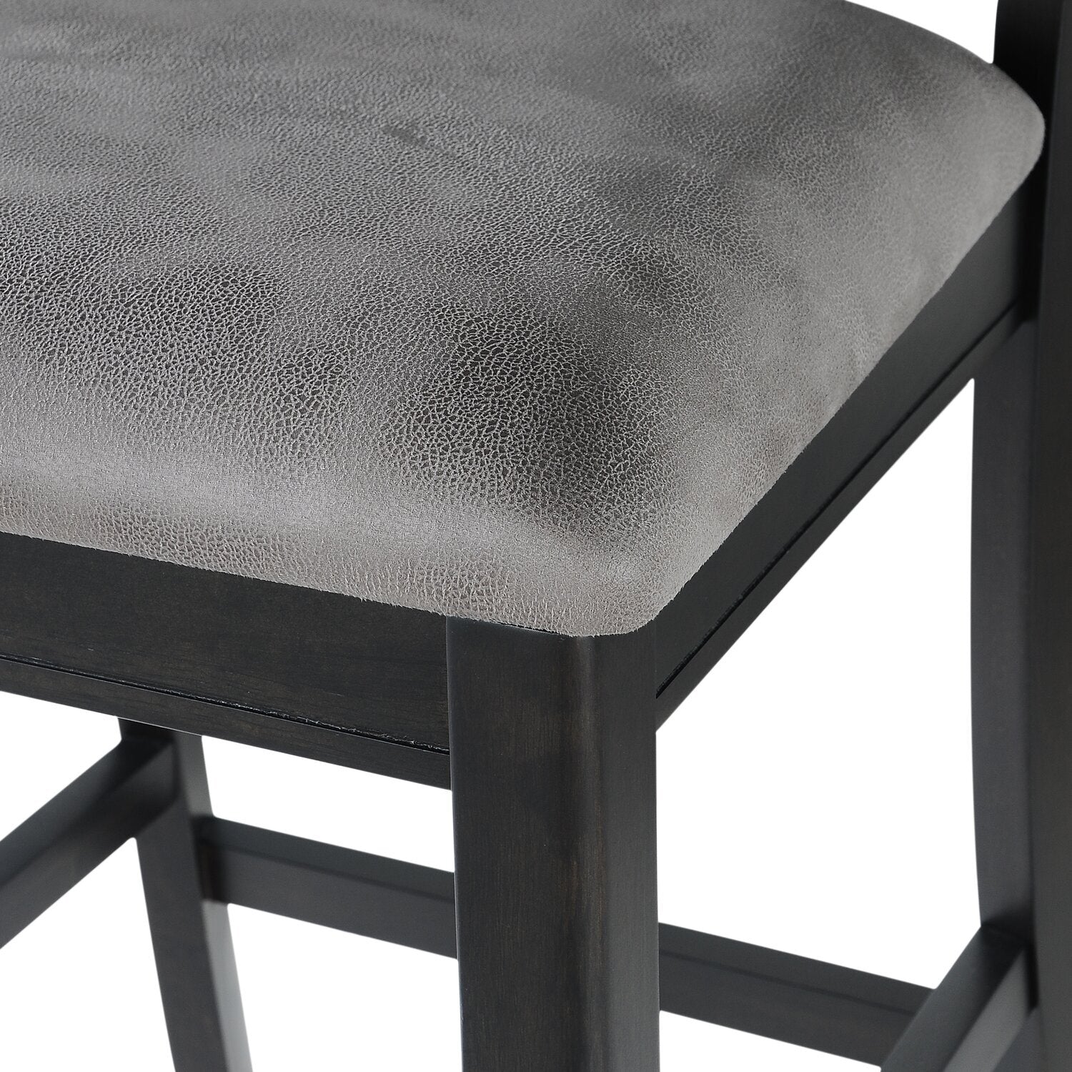 Dena Counter-Height Dining Chair with Vegan-Leather Fabric - Grey | Chaise de salle à manger Dena de hauteur comptoir en tissu de cuir végétalien - grise