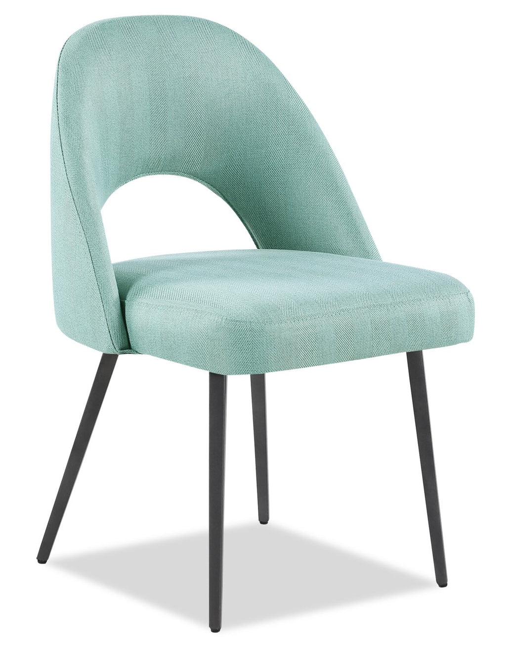 Elijah Dining Chair with Linen-Look Fabric, Metal - Aqua | Chaise de salle à manger Elijah en tissu d’apparence lin et en métal - turquoise