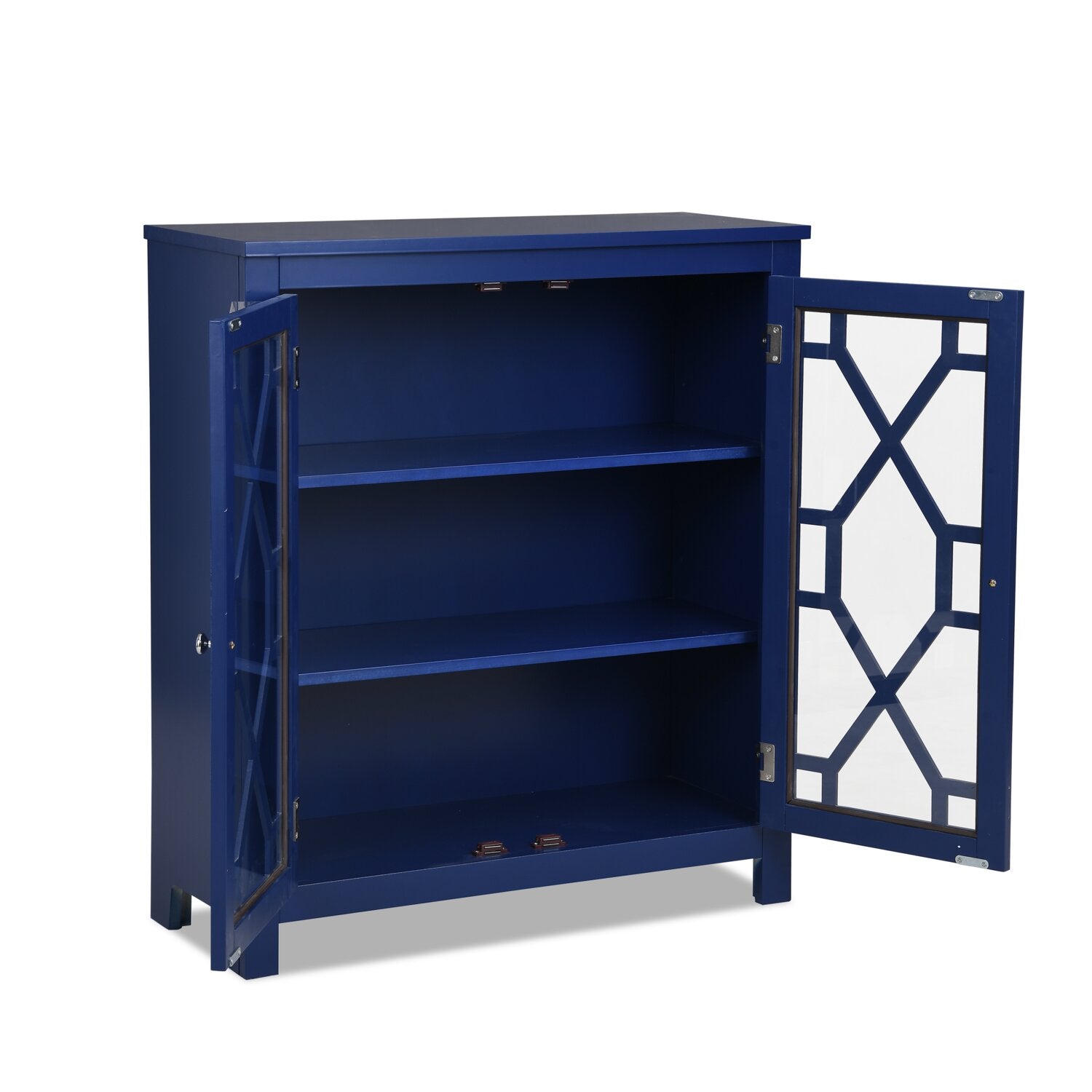 Clary 31.5" Accent Cabinet with Glass Doors - Navy|Armoire décorative Clary de 31,5 po avec portes en verre - bleu marine