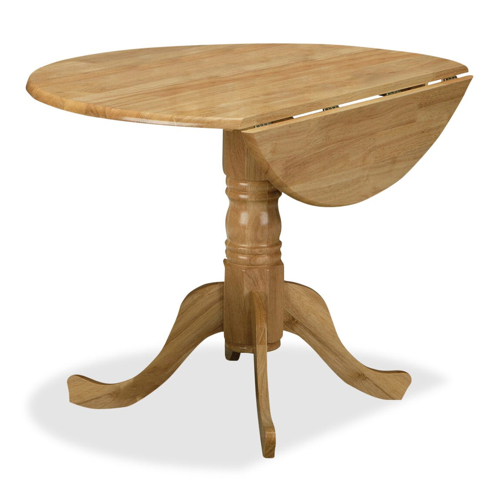 Andi Drop-Leaf Dining Table, Wood, Pedestal Base, 40"W - Natural | Table de salle à manger Andi de 40 po (L) à abattant, en bois et avec base piédestal - naturelle