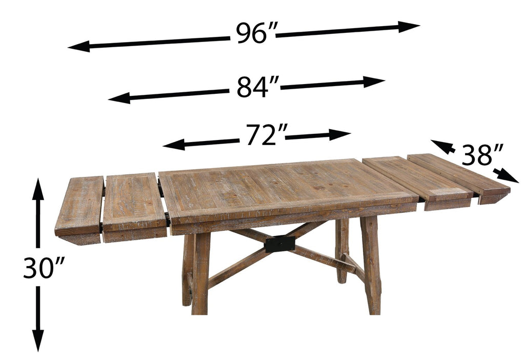 Cedar Dining Table, Pine Wood, Trestle-Base, 72.07"W - Brown | Table de salle à manger Cedar de 72,07 po (L) en pin avec base à tréteaux - brune