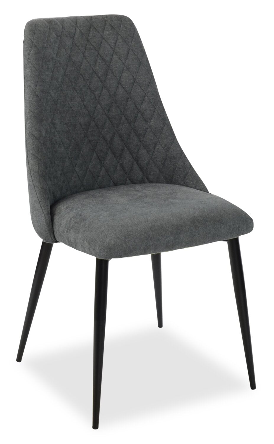Miya Dining Chair with Polyester Fabric, Metal - Charcoal | Chaise de salle à manger Miya en tissu de polyester et en métal - anthracite